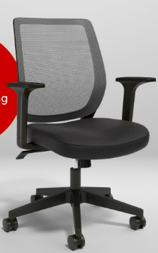 Staples Union and Scale Essentials Ergonomic Fabric Swivel Task Chair, Black and Free Shipping