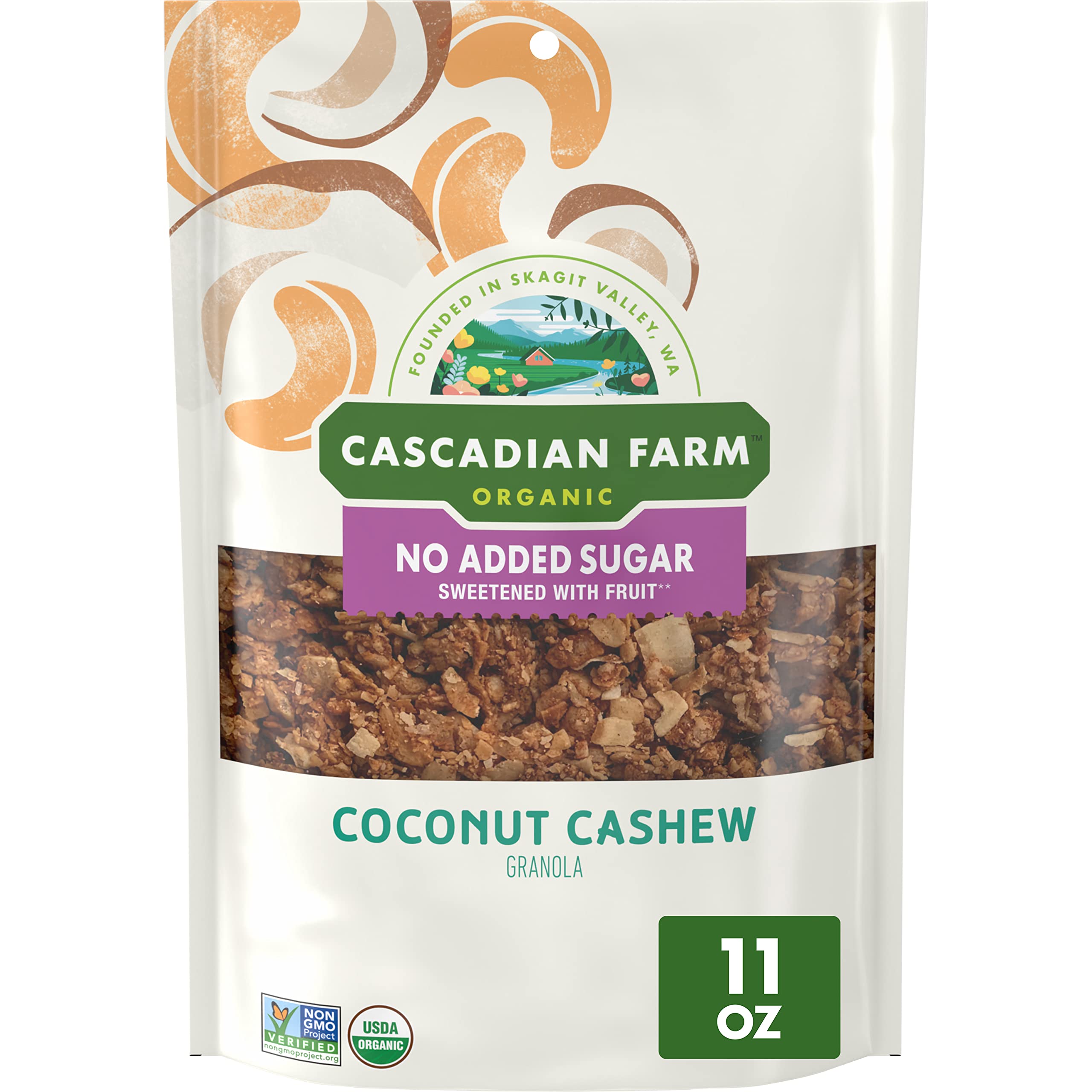 Cascadian Farm Organic Granola, Fruit and Nut Cereal, Resealable Pouch, 11 oz $2.87