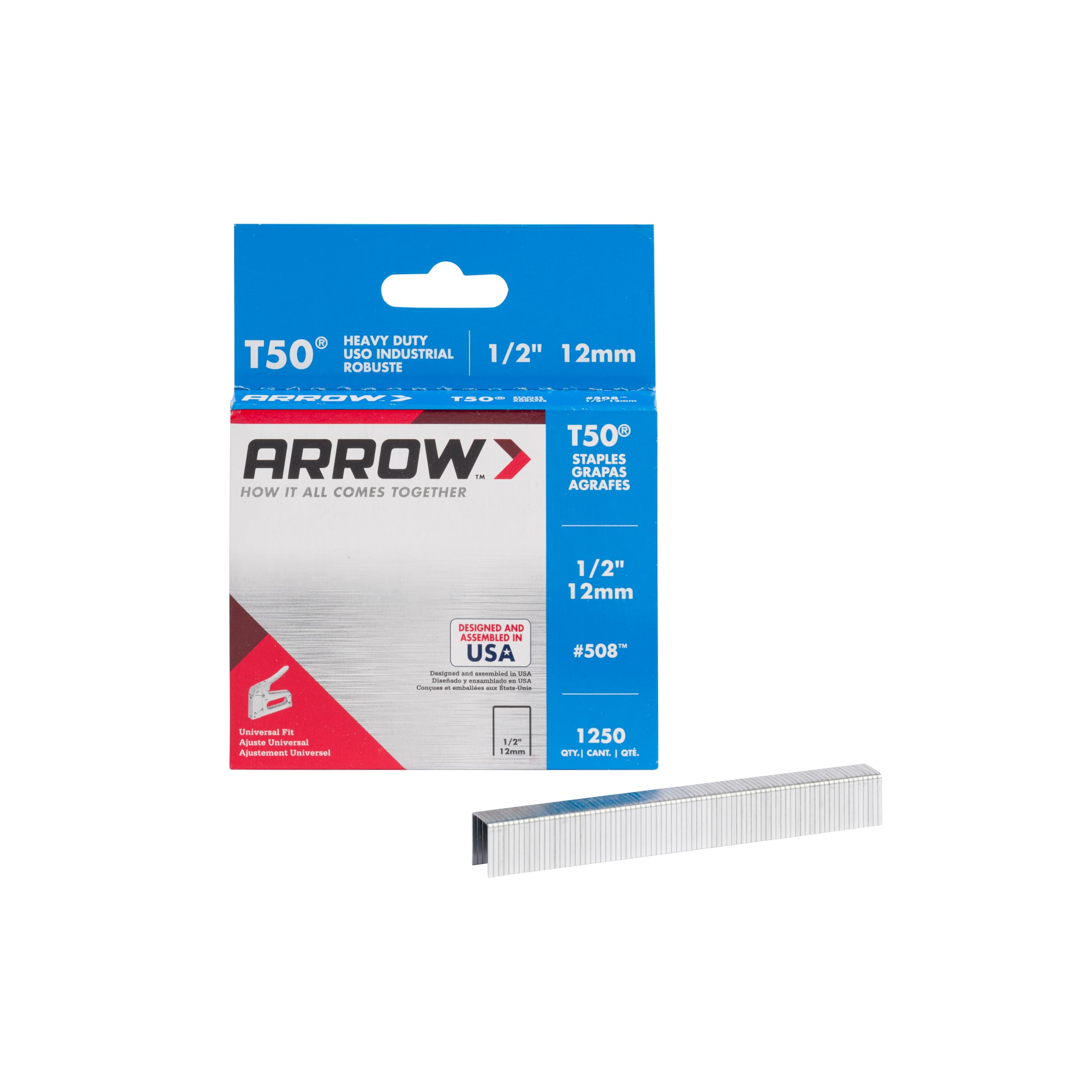 1250-Count Arrow 508 Heavy Duty T50 1/2 Leg Length, 3/8 Crown Staples $2.97 Free Shipping w/ Prime or on $35 