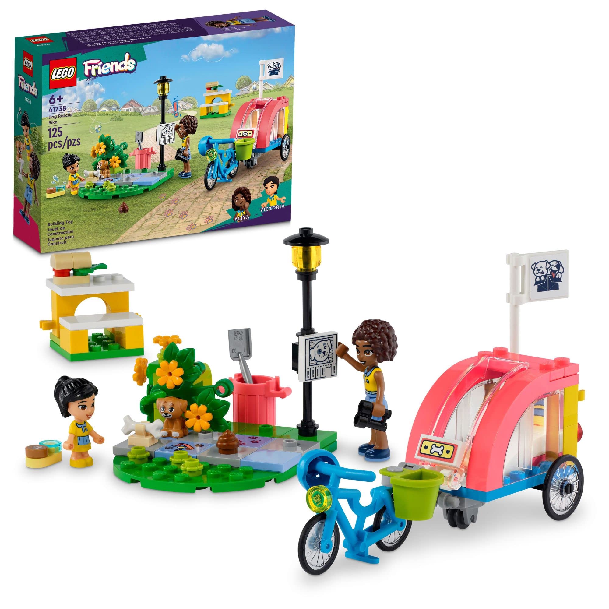 125-Piece LEGO Friends Dog Rescue Bike Building Set w/ 2 Mini-Dolls Puppy Figure $7.50 Free Shipping w/ Prime or on $35