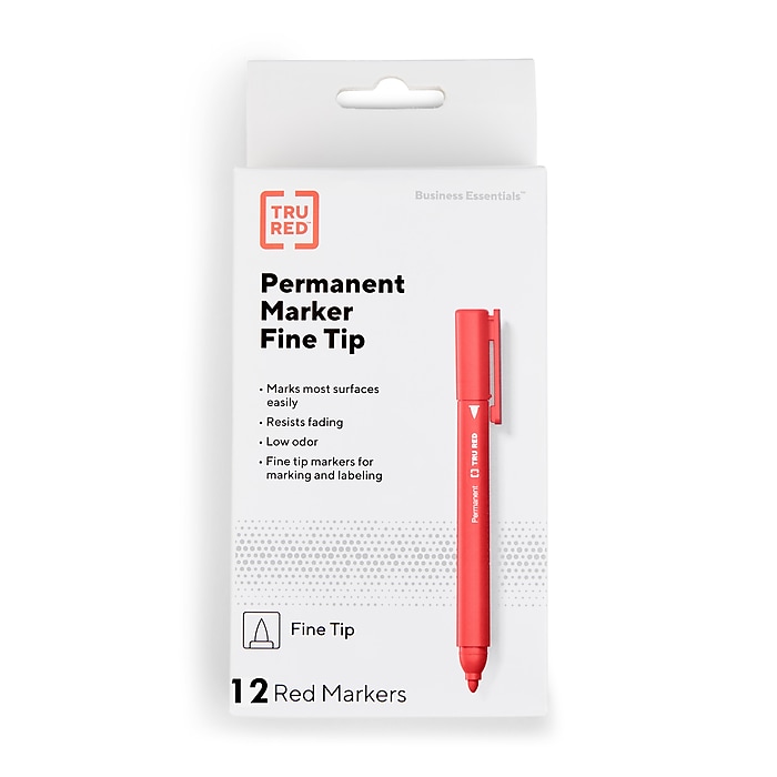 12-Count Tru Red Fine Tip Pen Permanent Marker Blue $1.45, Red $1.25 More Free S/H