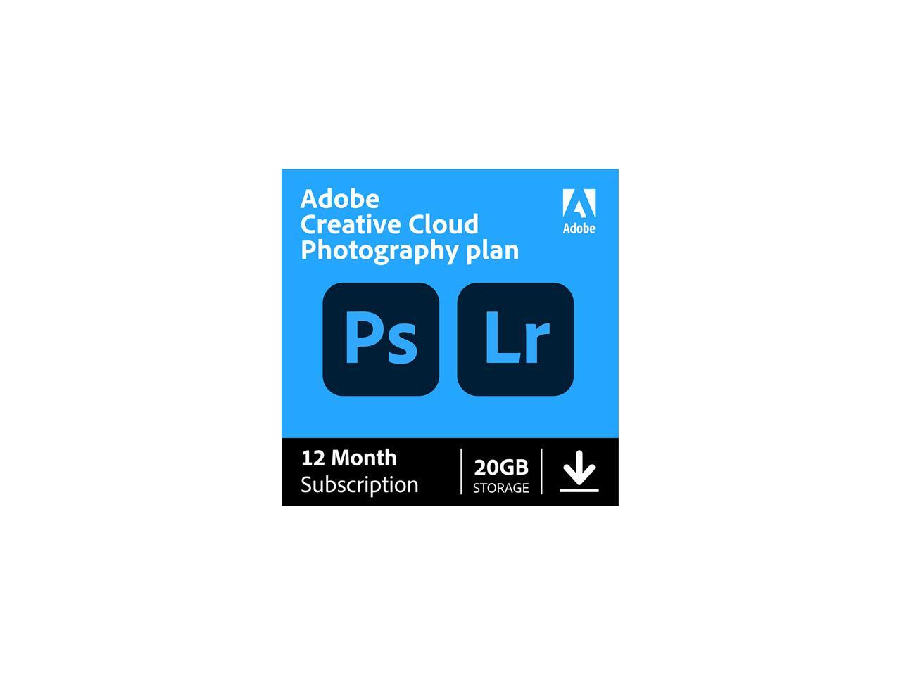 12-Month Adobe Creative Cloud Photo Plan w/ 20GB Cloud Storage Digital Download $95