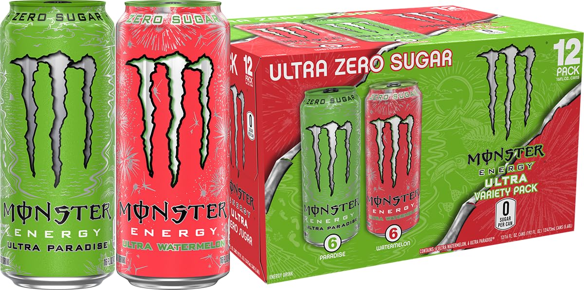 12-Pack 16-Oz Monster Ultra Zero Sugar Energy Drink 6x Paradise 6x Watermelon $15.99 Free Shipping w/ Prime or on $35