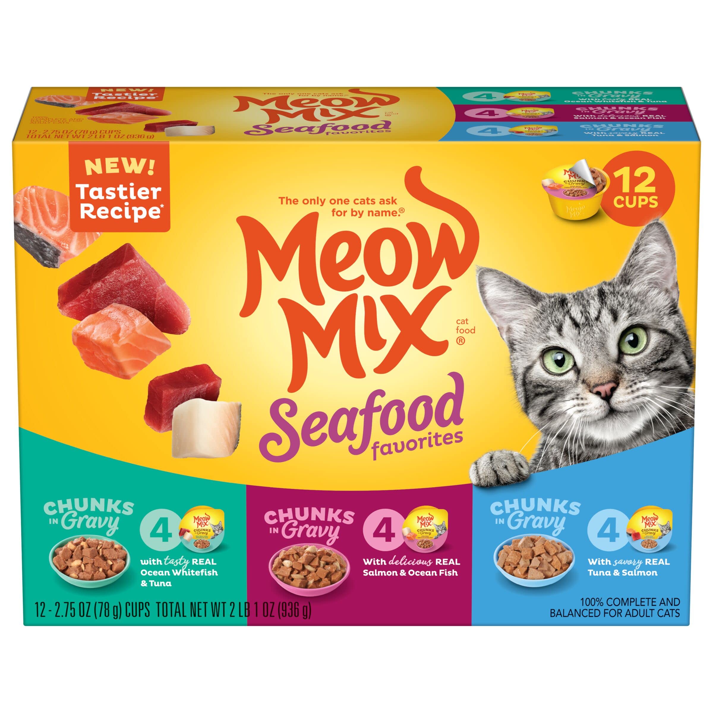 12-Pack 2.75-Oz Meow Mix Seafood Favorites Wet Cat Food $5.05 .42c Ea w/S S More Free Shipping w/ Prime or on $35