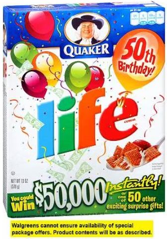 13-Oz Quaker Breakfast Cereals Capn Crunchs Crunch Berries, Life, More $2 Each at Walgreens w/ Free Store Pickup on $10