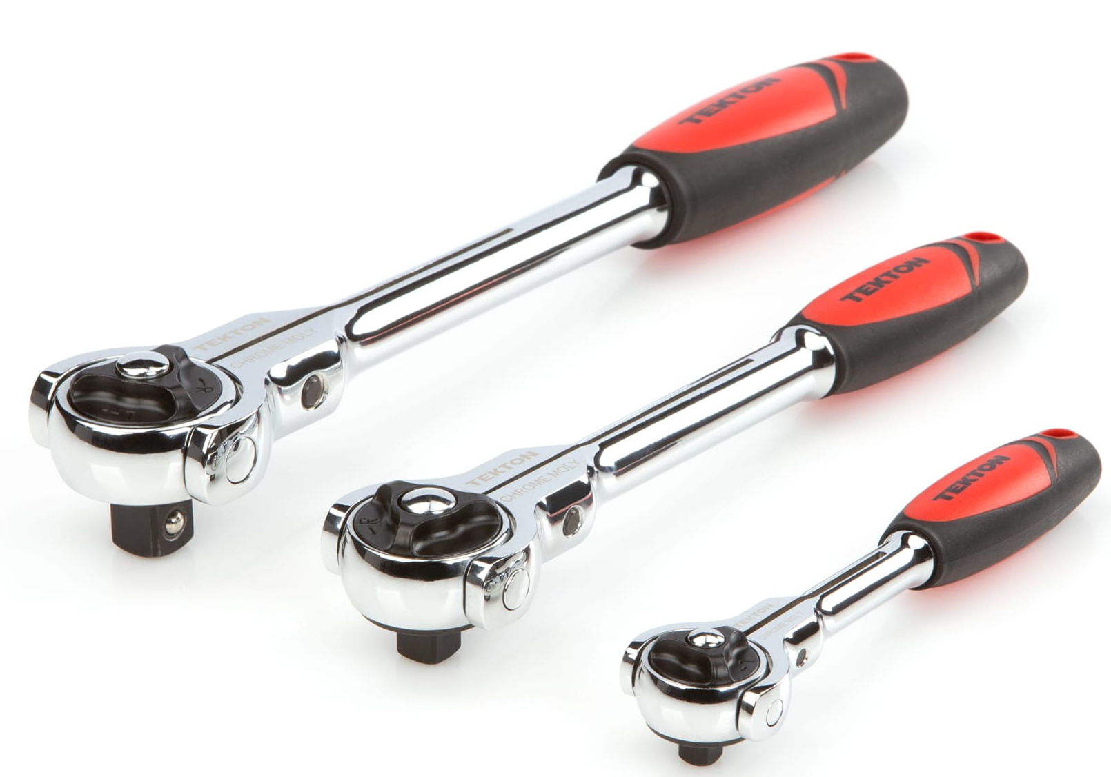 1/4, 3/8, 1/2 Inch Drive Swivel Head Ratchet Set 3-Piece TEKTON 91804 $42.84