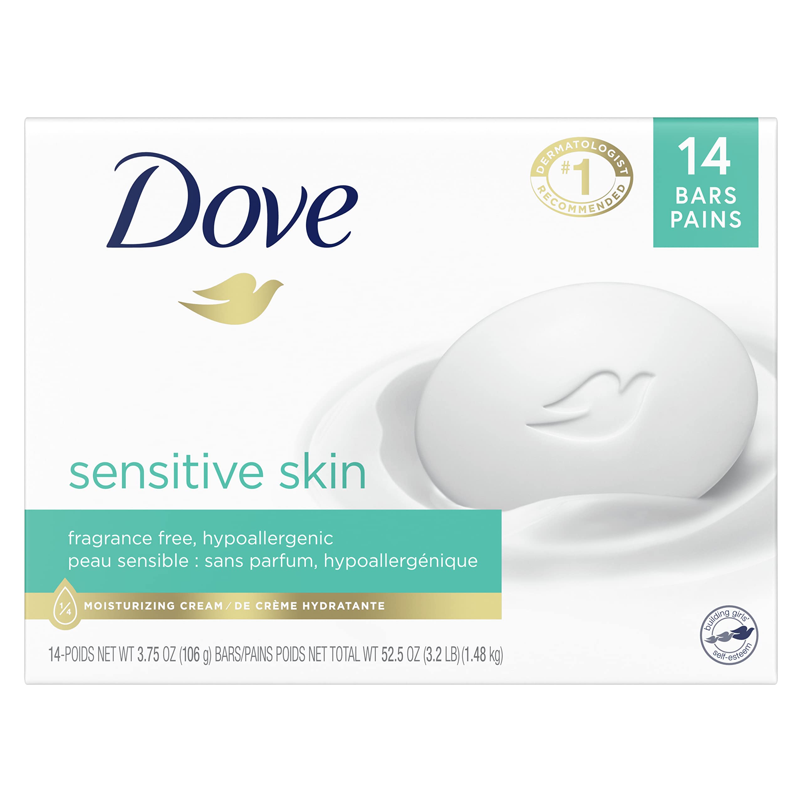 14-Pack 3.75-Oz Dove Beauty Bar Sensitive Skin or Original from $9.44 w/ S S Free Shipping w/ Prime or on $35 