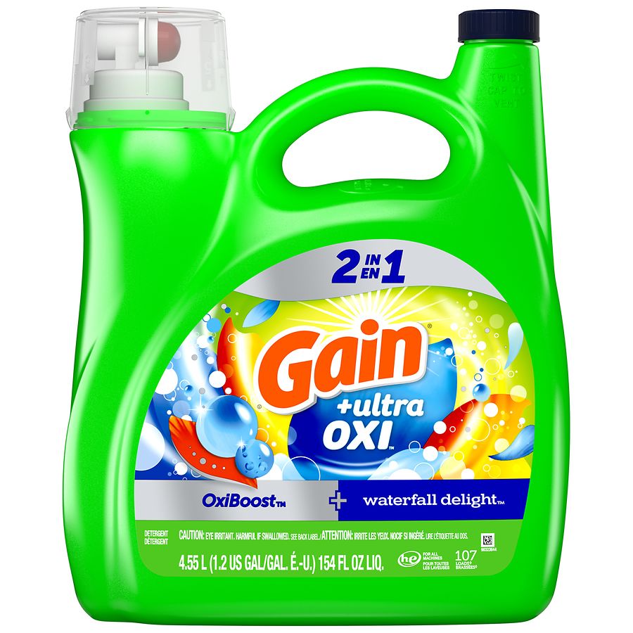 154-oz Gain Ultra Oxi Liquid Laundry Detergent Waterfall Delight $10.80 Free Store Pickup