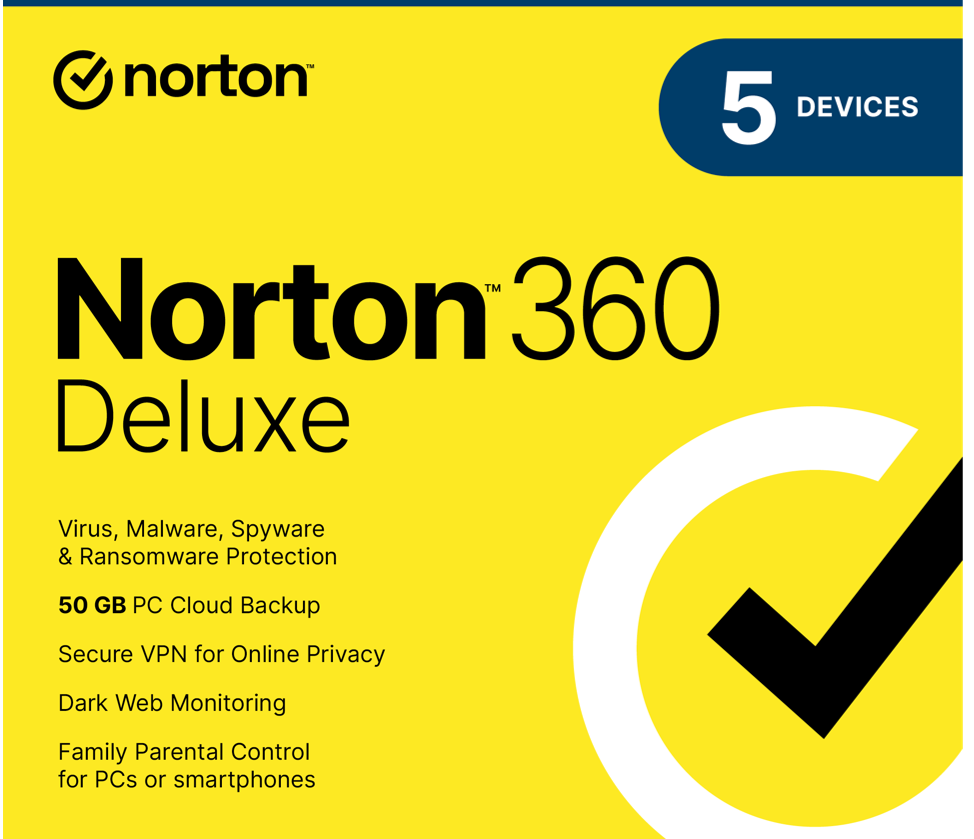 1-Year Norton 360 Deluxe 2024 5 Devices Digital Download $16.99 More