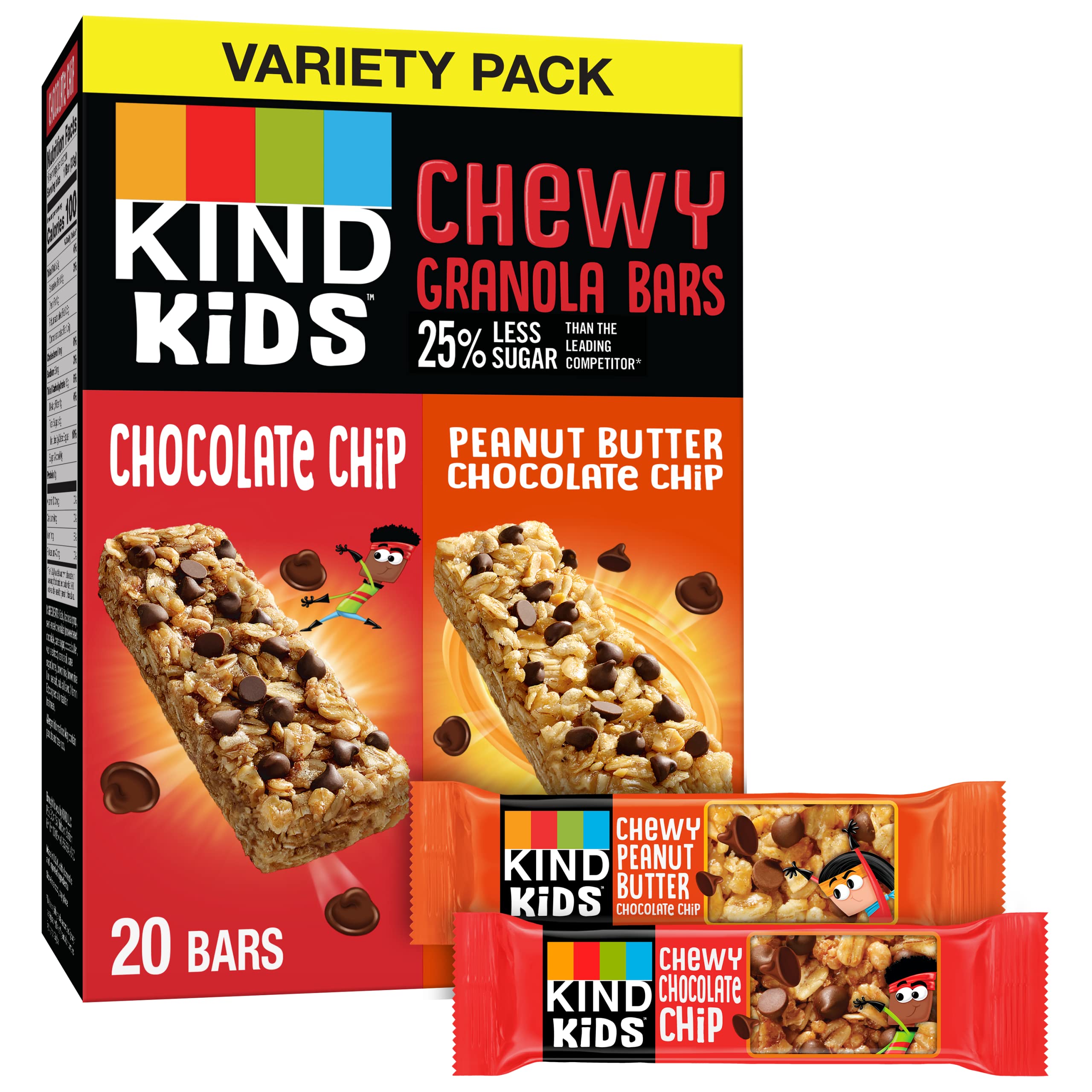 20-Count 0.81-Oz KIND KIDS Chewy Granola Bars Variety Pack Chocolate Chip and Peanut Butter Chocolate Chip $5.99 w/ S S 