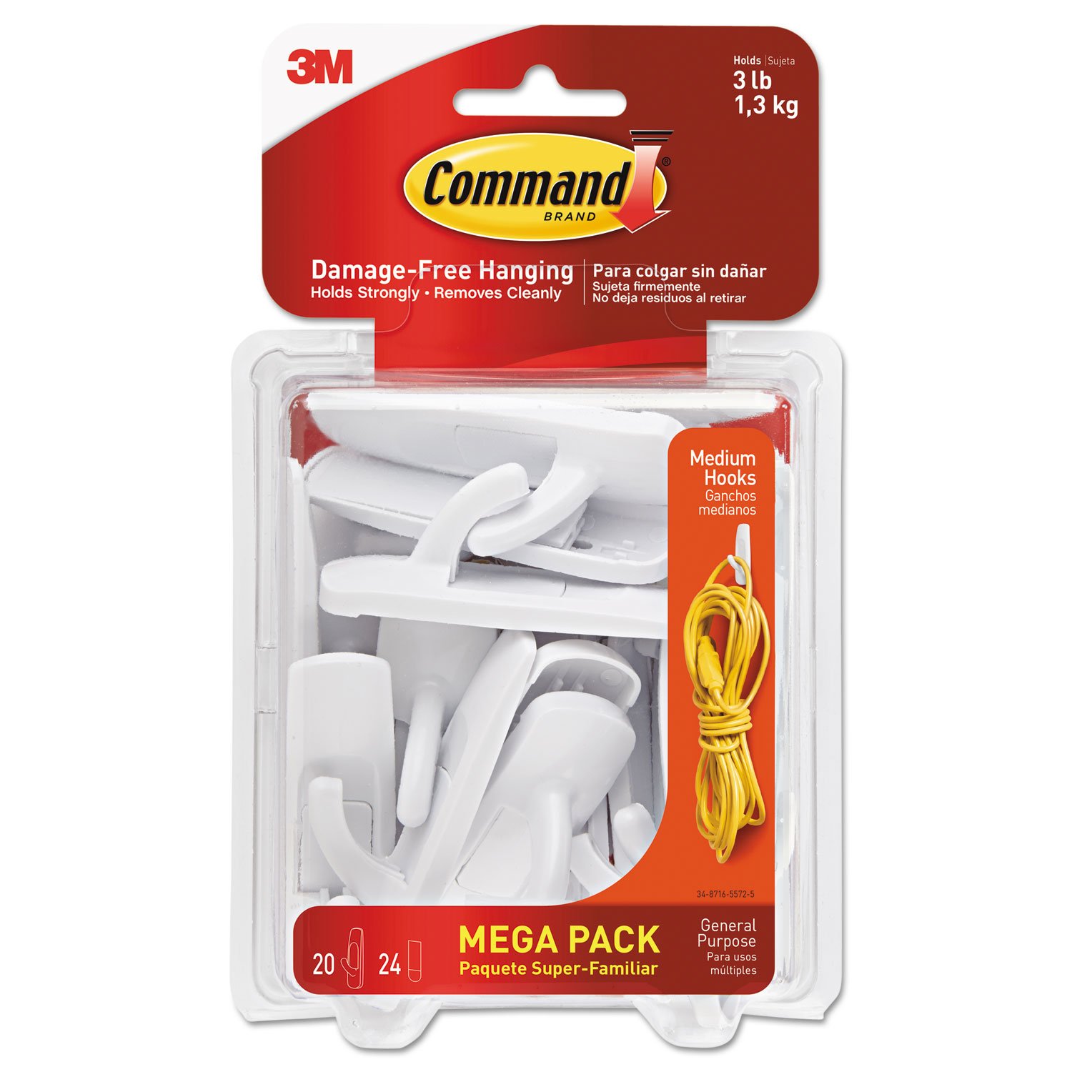 20-Count Command Utility Hooks w/ 24 Adhesive Strips Medium $6.75 Free S H w/ Prime, Walmart or $35