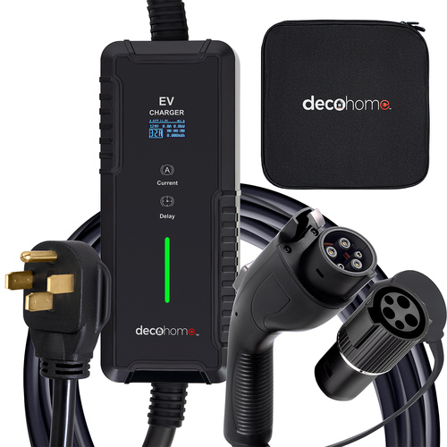 20ft Deco Home Level 1-2 240V 32A NEMA 14-50 Portable EV Charger W/ Tesla 15A Adapters $119 free s/h