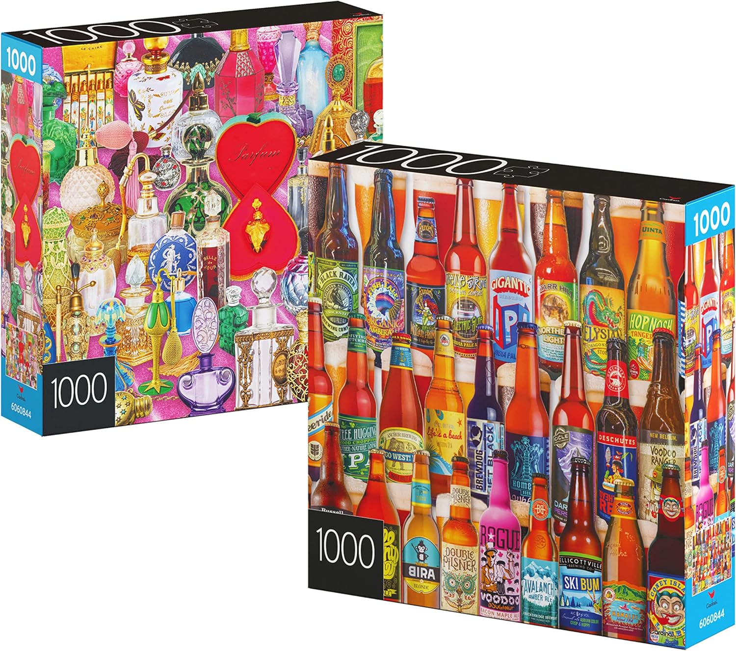 2-Pack 1000-Piece Jigsaw Puzzles - Perfume Bottles and Craft Beer Bottles $10.67 Free Ship w/Prime or on orders $35