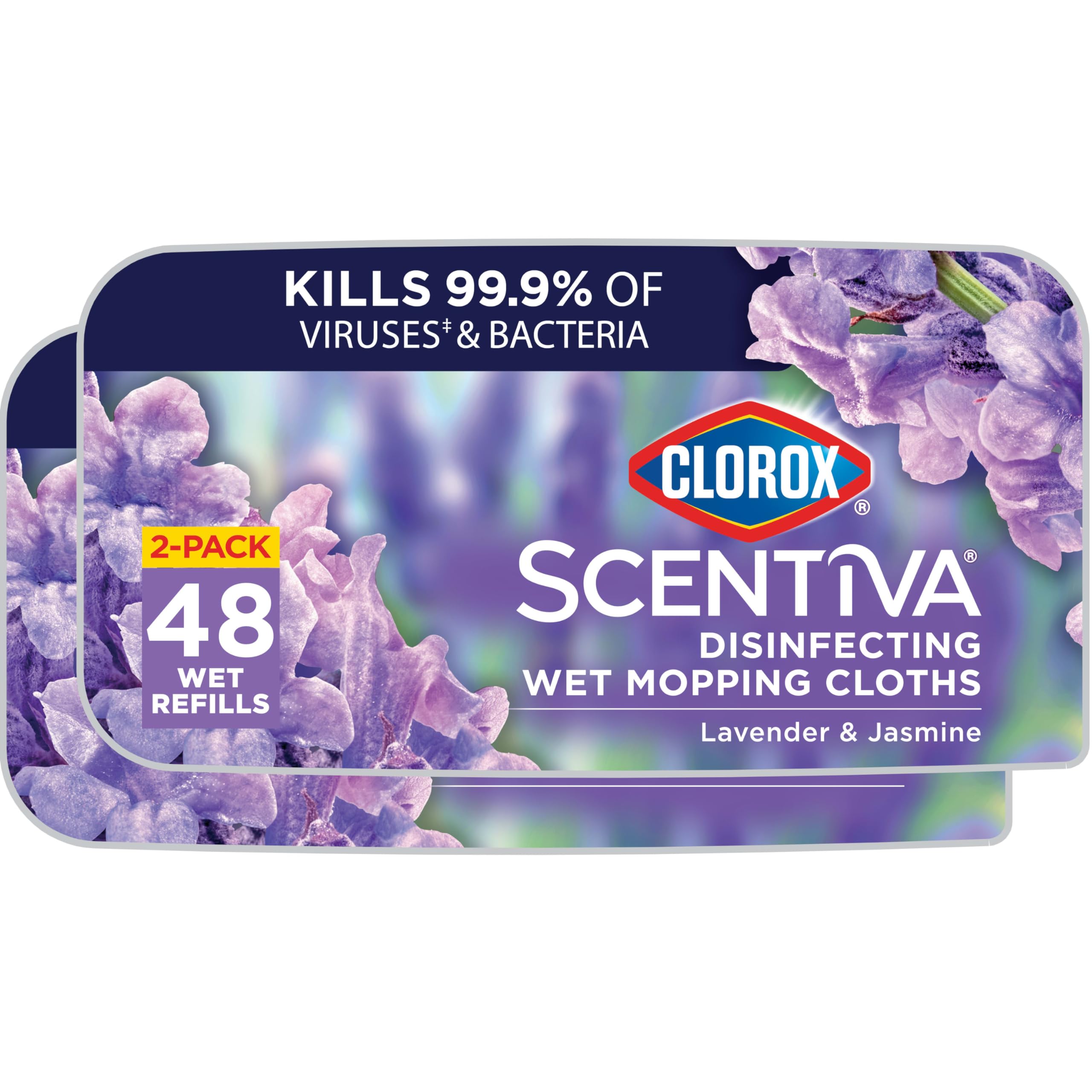 Clorox Scentiva Disinfecting Wet Mop Pad, Disposable Mop Heads, Multi-Surface Floor Wipes 2 Packs $8.19