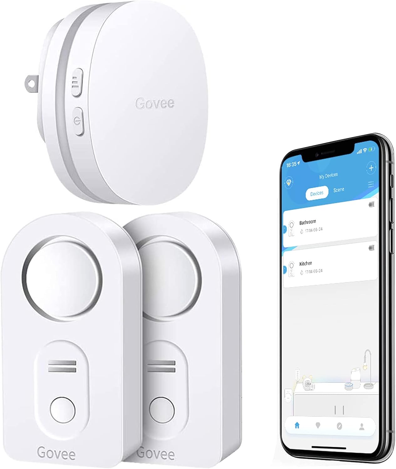 2-Pack Govee Wi-Fi Water Sensors Gateway $19.75