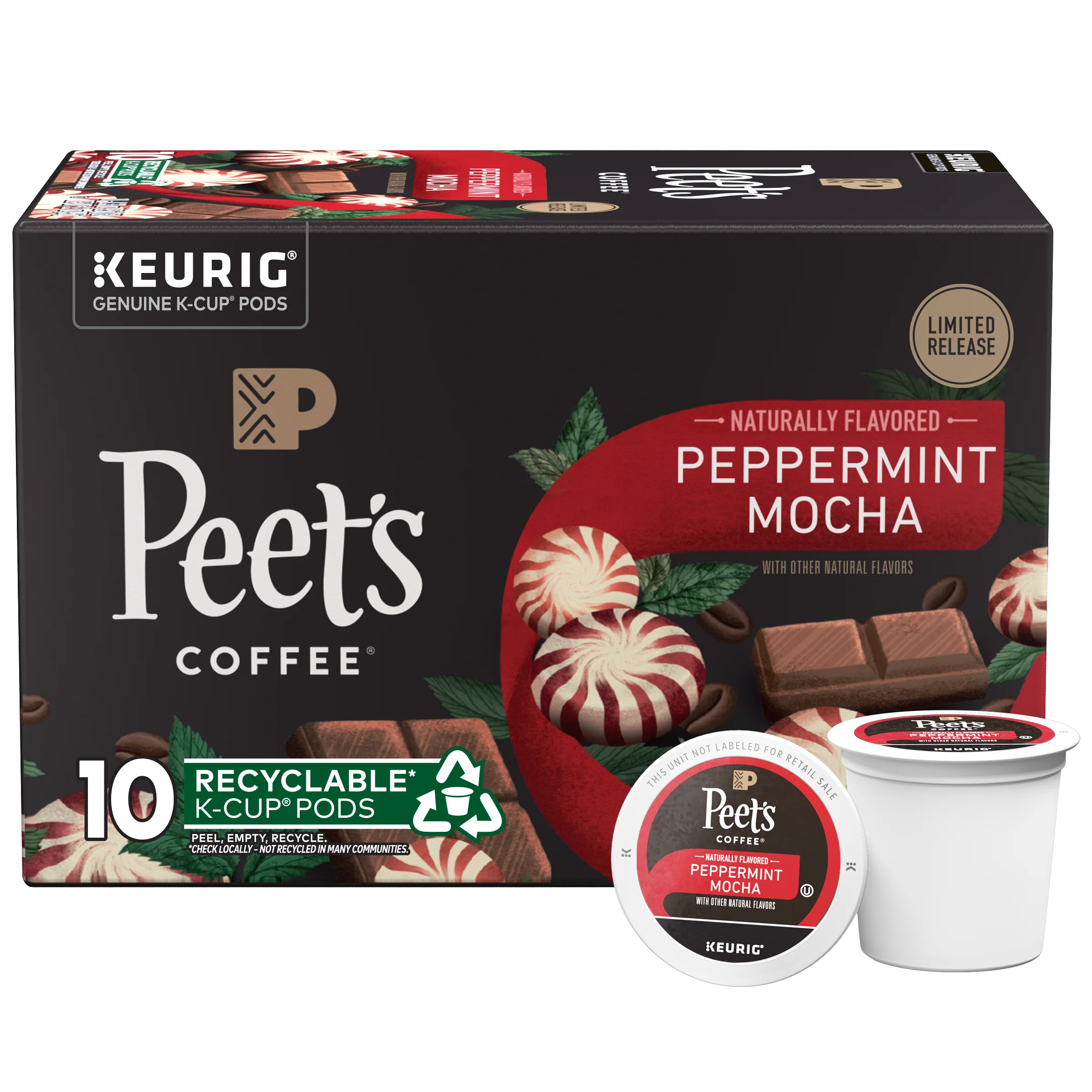 30-Count Peets Coffee K-Cup Pods for Keurig Brewers Peppermint Mocha $18