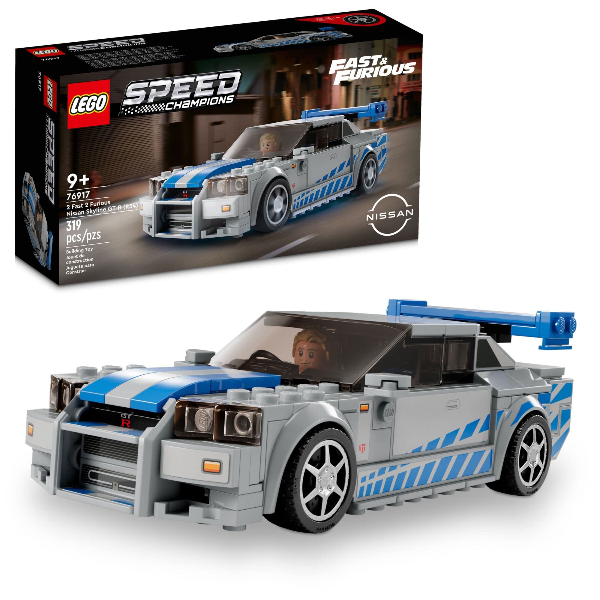 319-Piece LEGO Speed Champions 2 Fast 2 Furious Nissan Skyline GT-R R34 Race Car Kit w/ Racer Minifigure $20 Free Shipping w/ Prime or on $35 