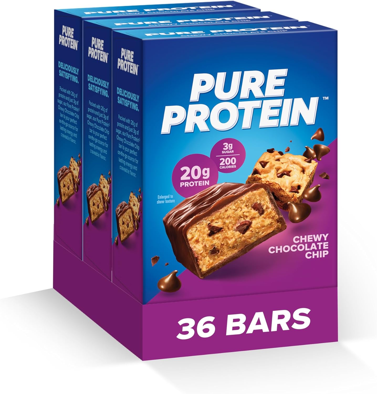 36-Count 1.76-Oz Pure Protein 20g Protein Bars Chewy Chocolate Chip $10 Amazon Credit $40 w/ S S Free Shipping