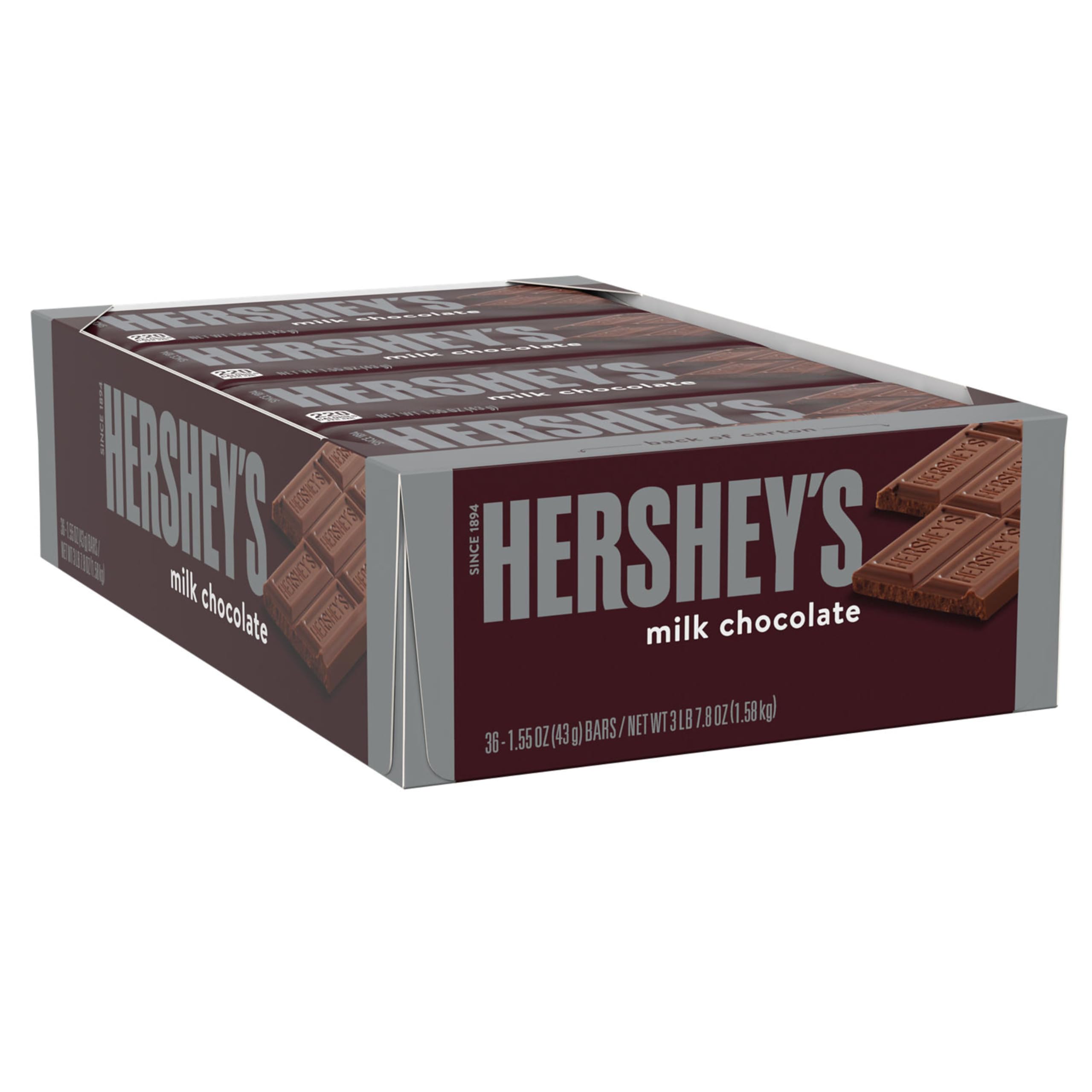 36-Pack 1.55-Oz Hersheys Milk Chocolate Candy Bars $15.96 w/ S S Free Shipping w/ Prime or on orders over $35