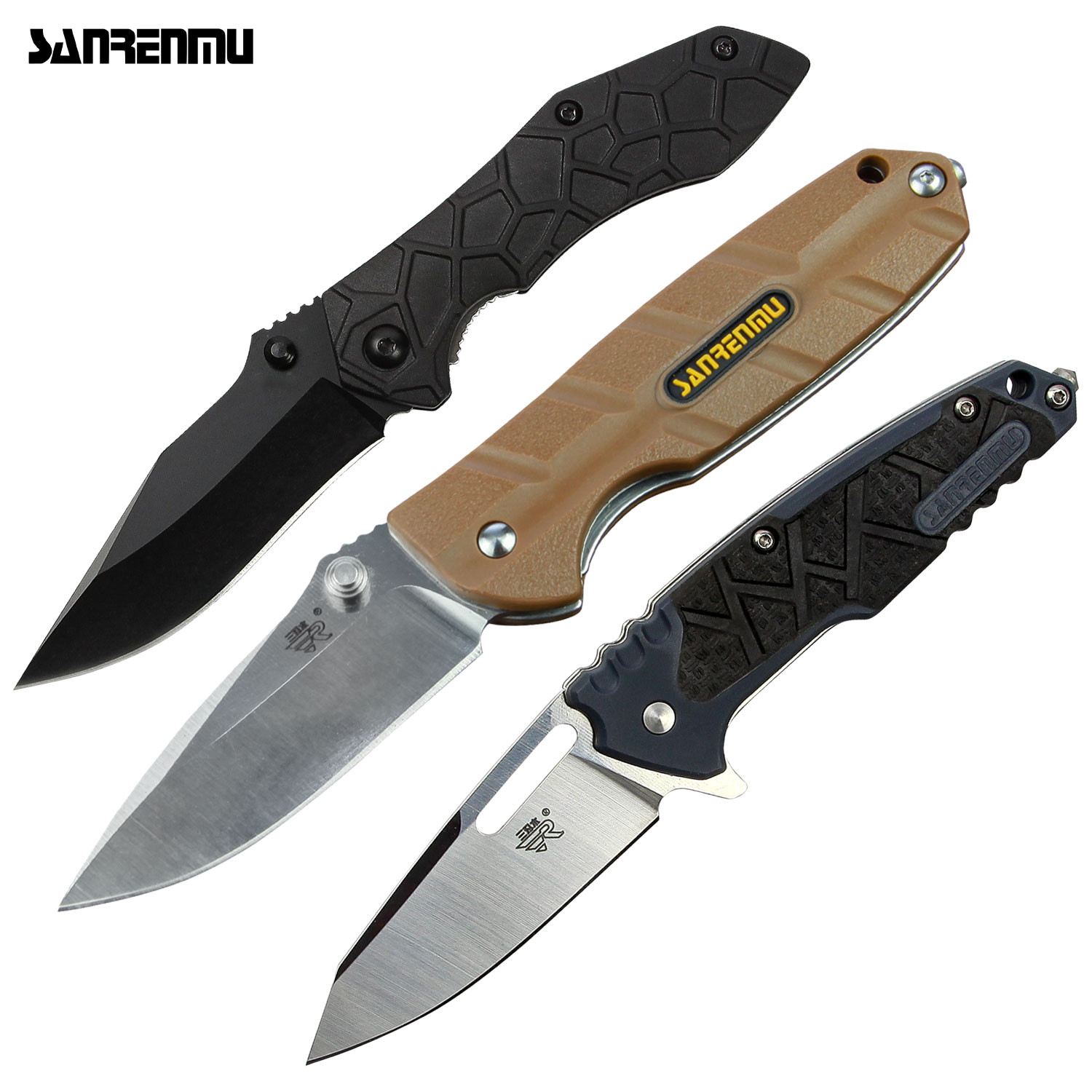 3-PACK Sanrenmu Folding Pocket Knives - Vol. 7 $22 Free Shipping