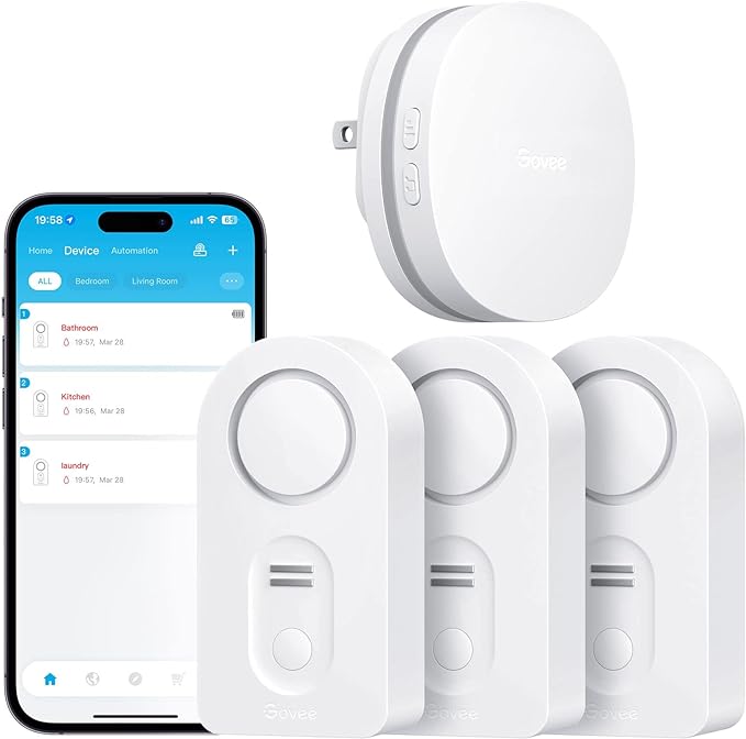 3-Pack Govee Wi-Fi Water Sensors Gateway $29.91 Free S/H