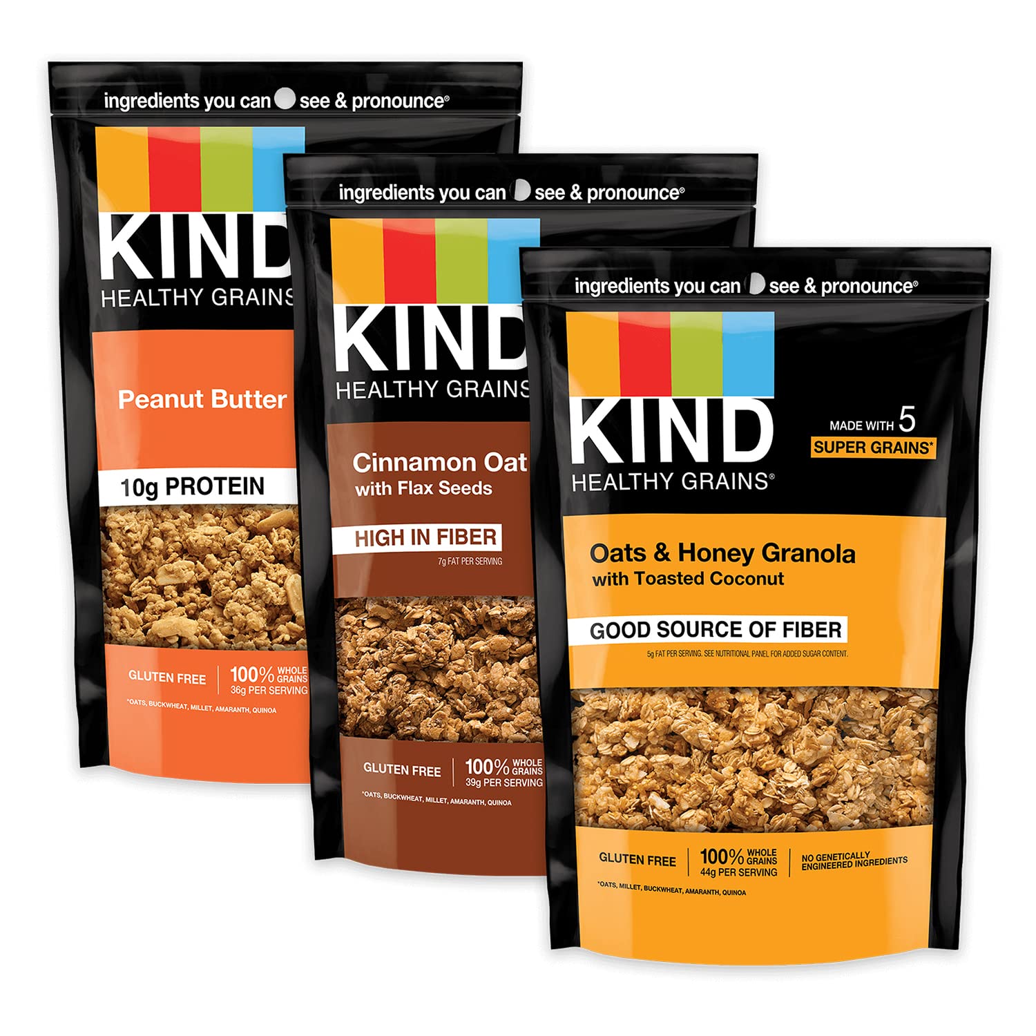 KIND Healthy Grains Clusters, Granola Variety Pack, Healthy Snacks, Gluten Free, 3 Count $9.55