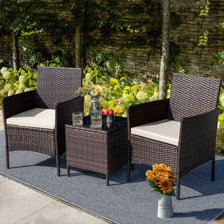 3-Piece Brayden Studio Jagger Outdoor Patio Set w/ Cusions Beige $98 Free Shipping