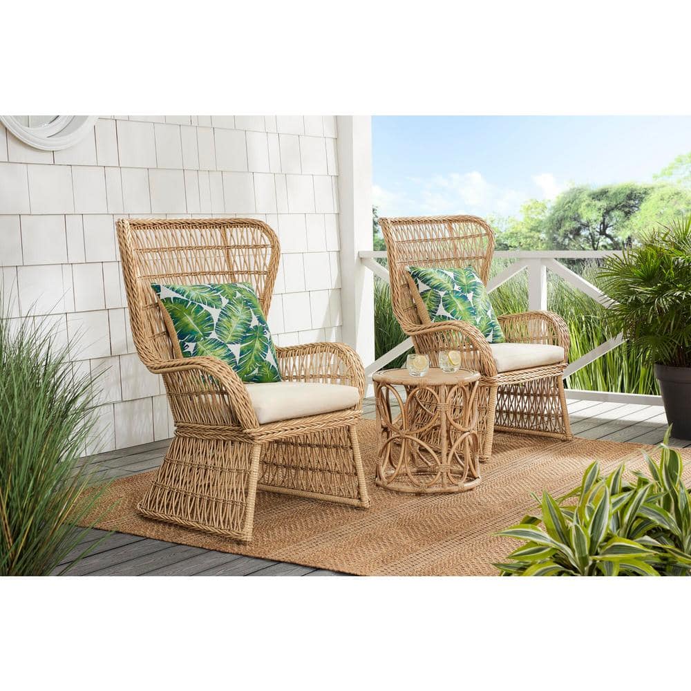 Sylewell Coco Breeze 3-Piece Brown Wicker Outdoor Seating Set with Beige Cushions $287.00