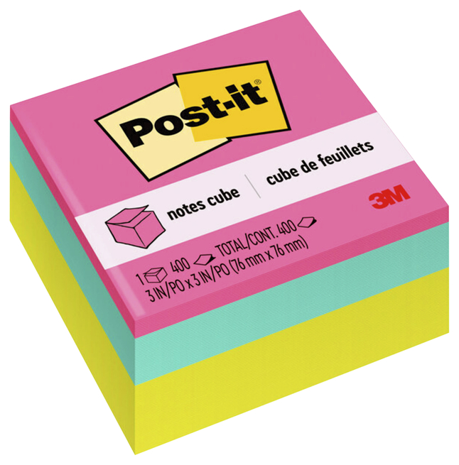 400-Count 3 x 3 Post-It Notes Bright Colors $1.88