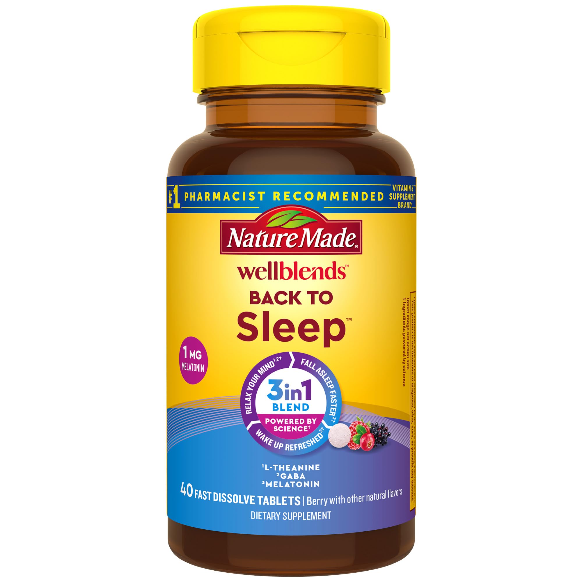 40-Count Nature Made Wellblends Back To Sleep Fast Dissolve Tablets w/ Melatonin, L-Theanine GABA $4.50 w/ Subscribe Save