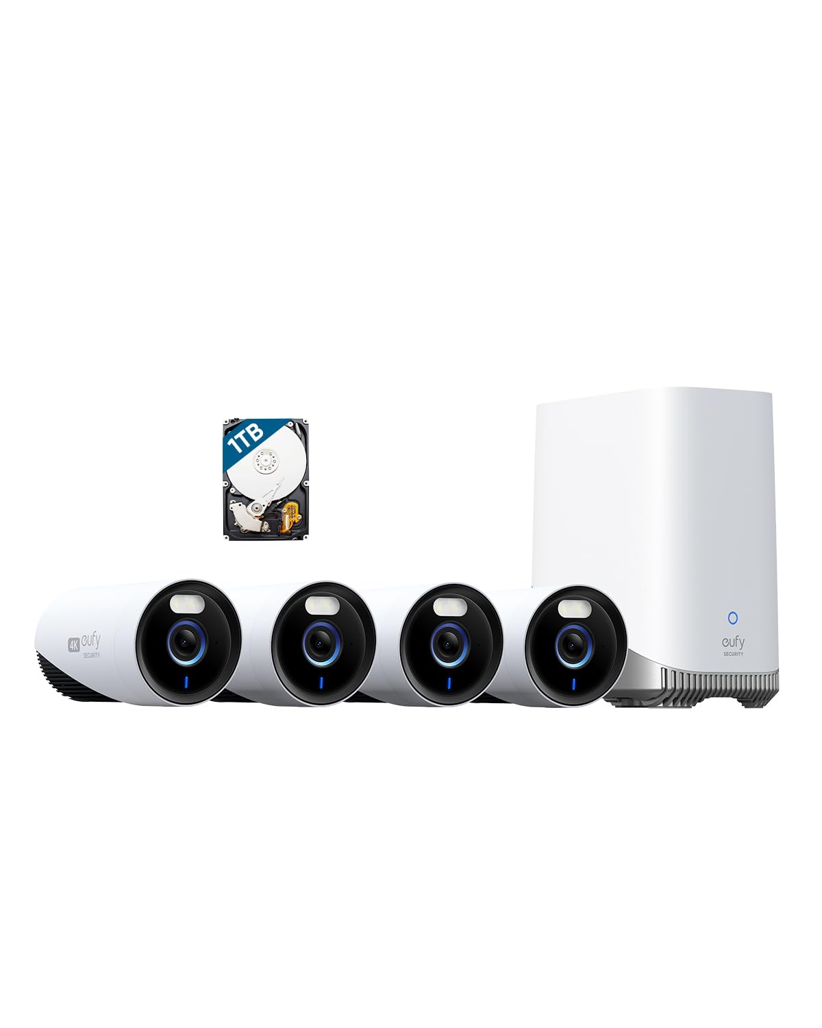 4-Cam eufy Security eufyCam E330 Professional 4K Wired Outdoor Security Camera Kit w/ HomeBase 3 1TB Hard Drive $440 More Free Shipping