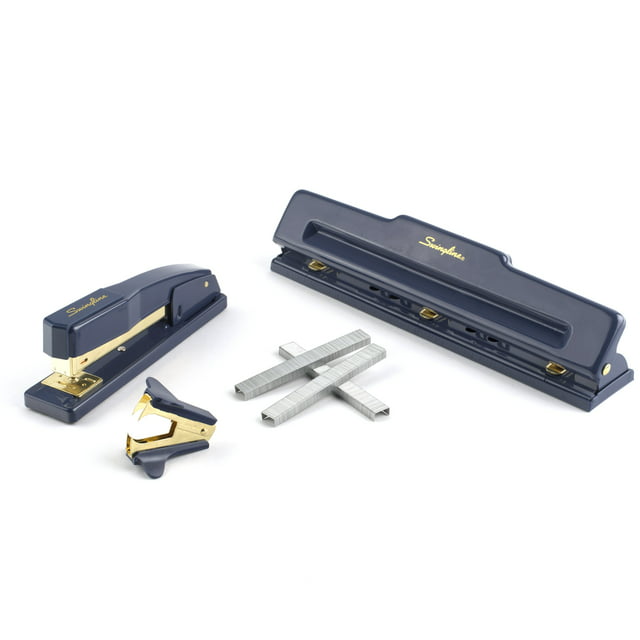 4-Piece Swingline Desktop Set w/ Stapler, 3-Hole Punch, Staple Remover, Staples $8.78 Free S H w/ Walmart or $35 