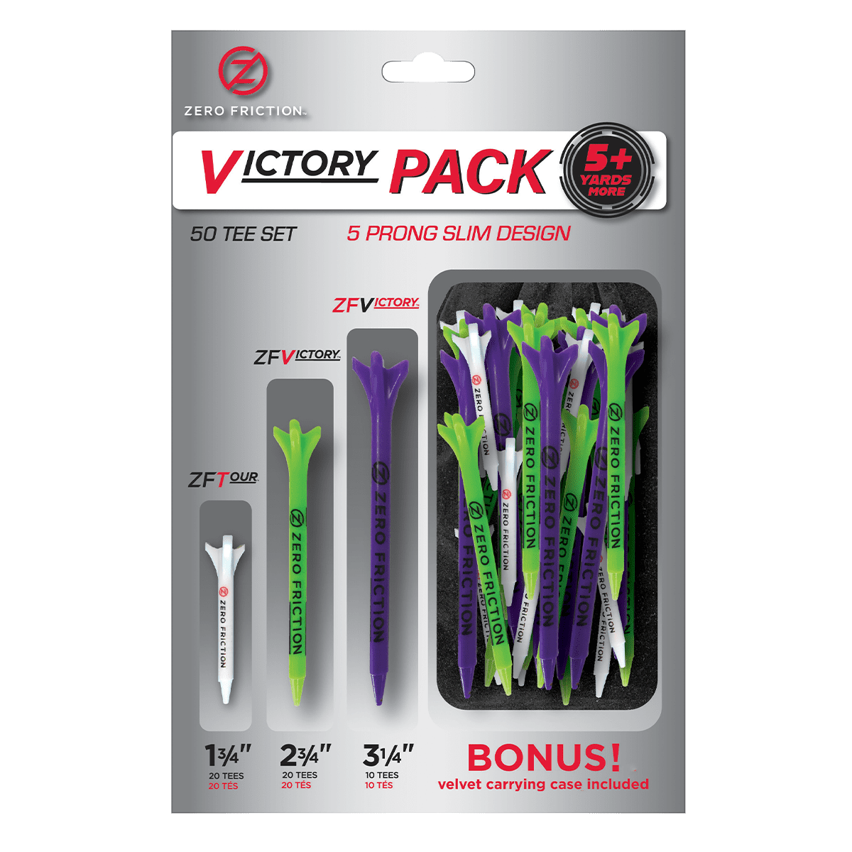 50-Pack Zero Friction Victory Plastic Golf Tees Set Multicolor Variety Pack $4.87, More Free S H w/ Walmart or $35 