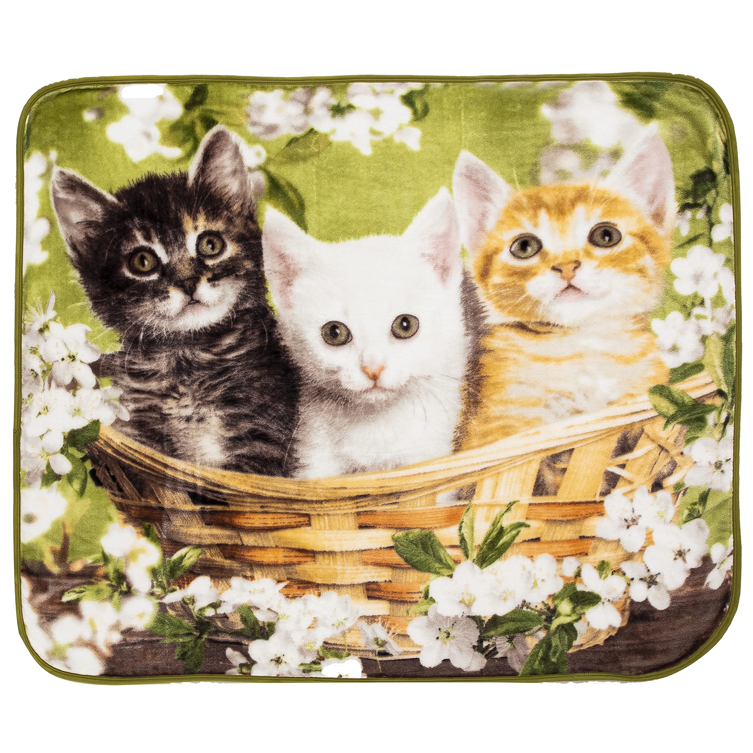 Northwest Basket of Kittens Raschel Throw Blanket, 50in x 60in $6.90