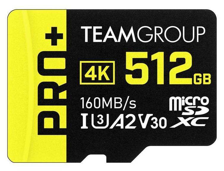 Team 512GB Pro microSDHC UHS-I/U3 Class 10 Memory Card with Adapter $22.49