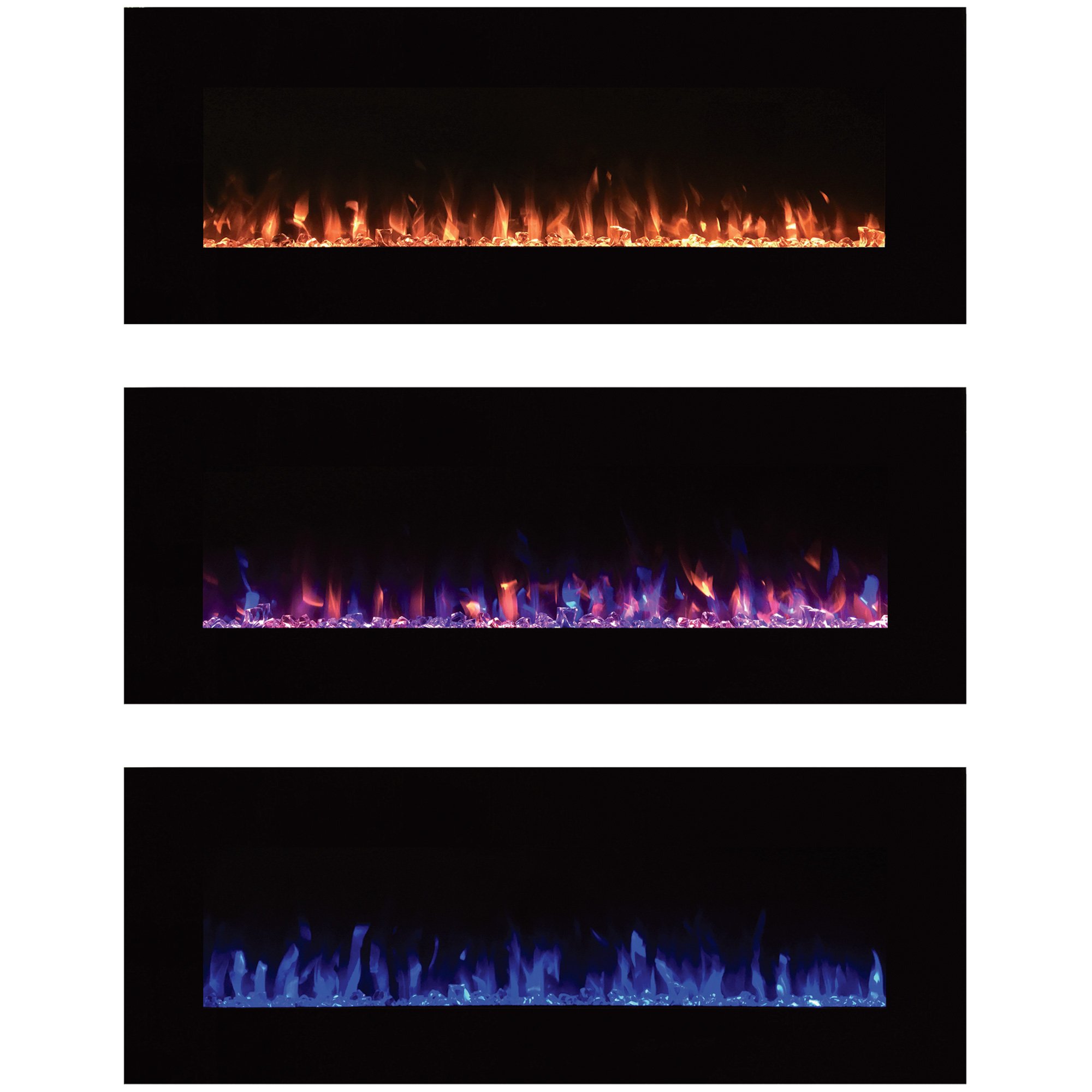 54 Northwest Wall Mounted RGB Remote Controlled Electric Fireplace Black $197.09 Free Shipping