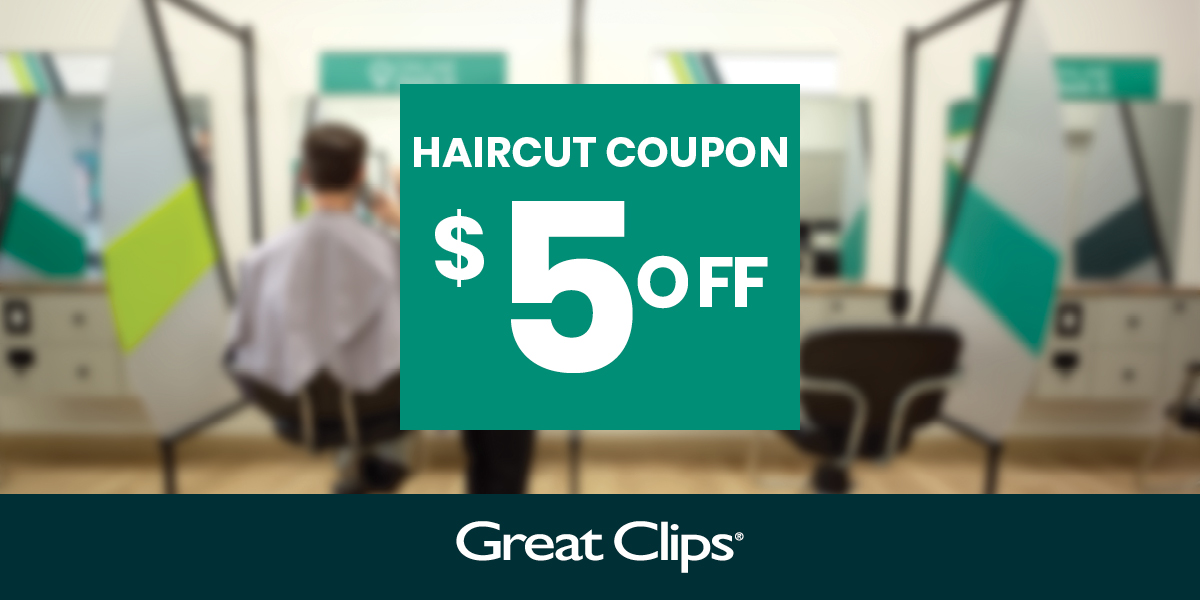 $5 off haircut at any great clips, Expires 3/16.