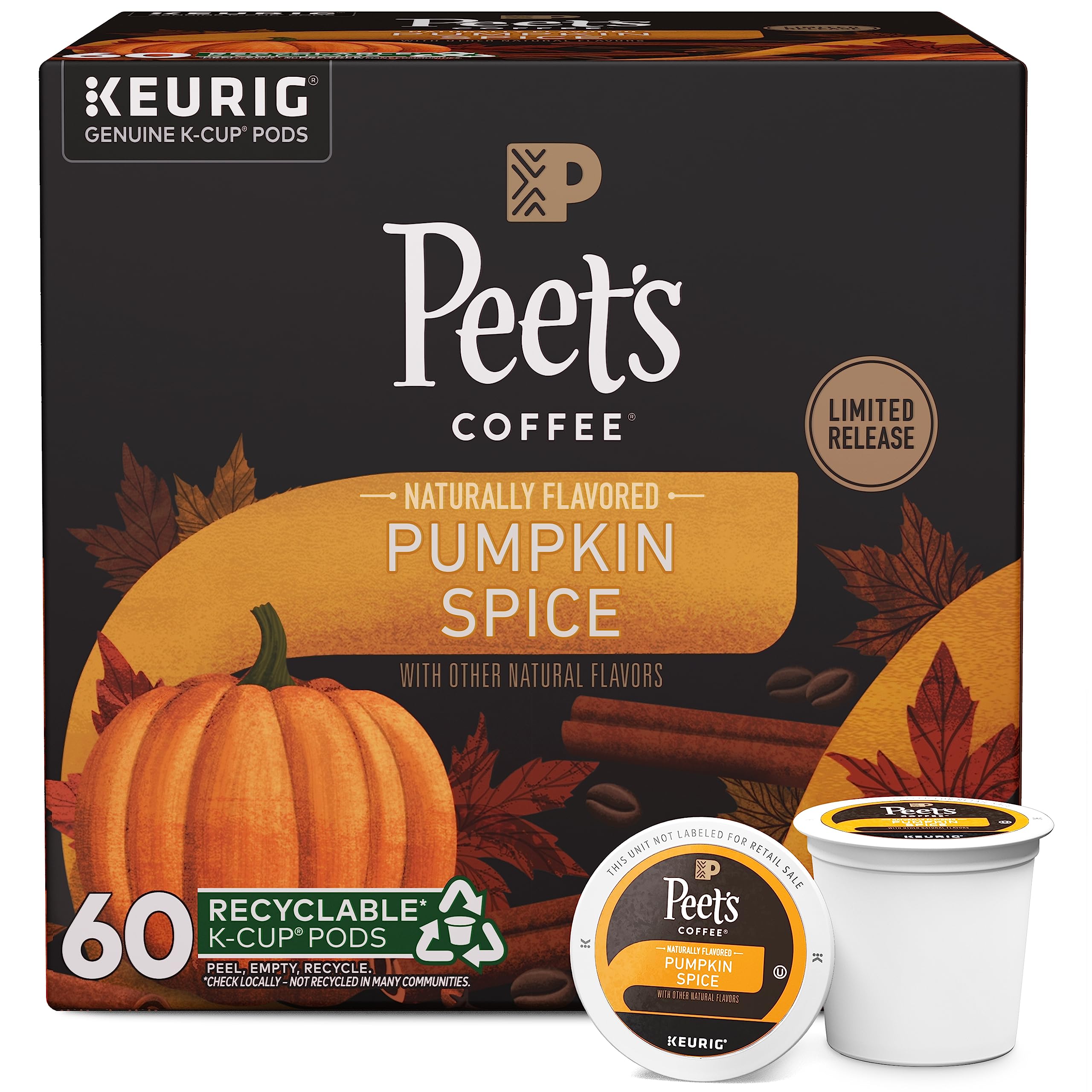 60-Count Peets Coffee K-Cup Pods for Keurig Pumpkin Spice $23.75 w/ S S Free Shipping w/ Prime or on $35