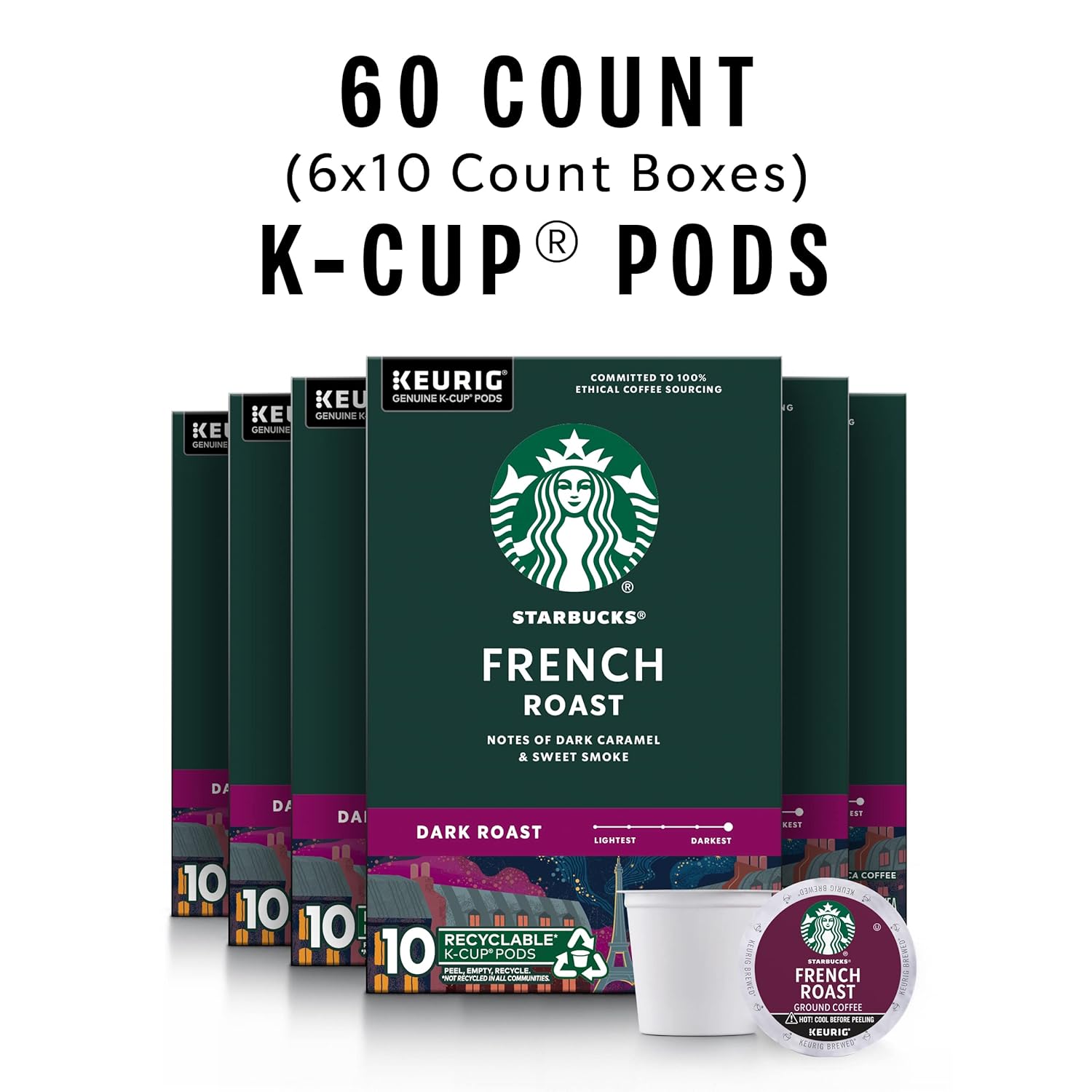 60-Count Starbucks Dark Roast K-Cup Coffee Pods French Roast $20.19 w/ S S Free Shipping w/ Prime or on $35