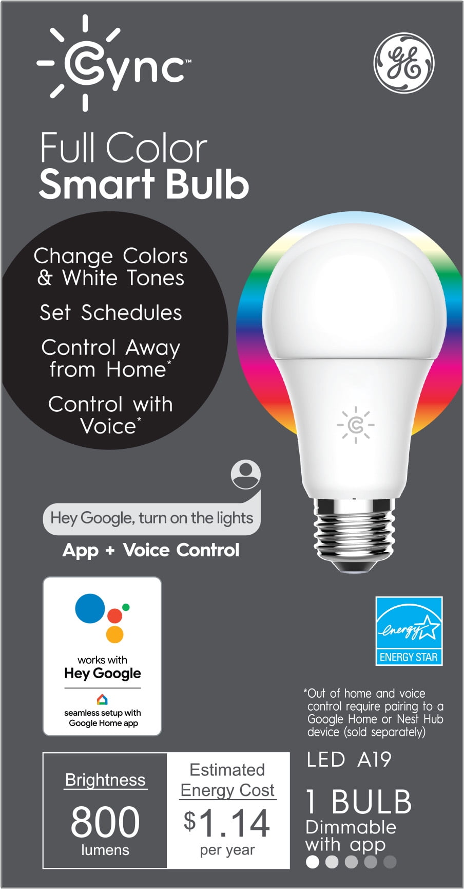 60W Eq. Smart Bulbs GE CYNC Full Color $4.67, 2-Pack Kasa KL130 Multicolor $10.88 Free Ship w/ Walmart