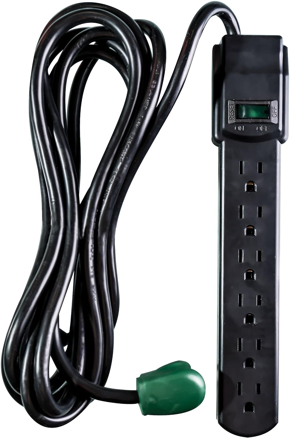 $6.13 GoGreen Power GG-16103M-12BK 6 Outlet Surge Protector, 250 Joules, Black, 12ft Cord