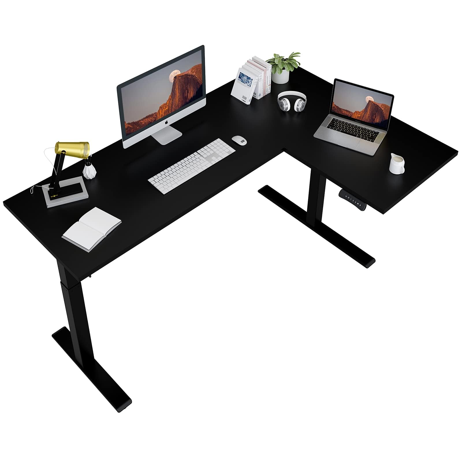 63 x40 FLEXISPOT Pro L-Shaped Dual Motor Electric Standing Desk Black $300 More Free Shipping