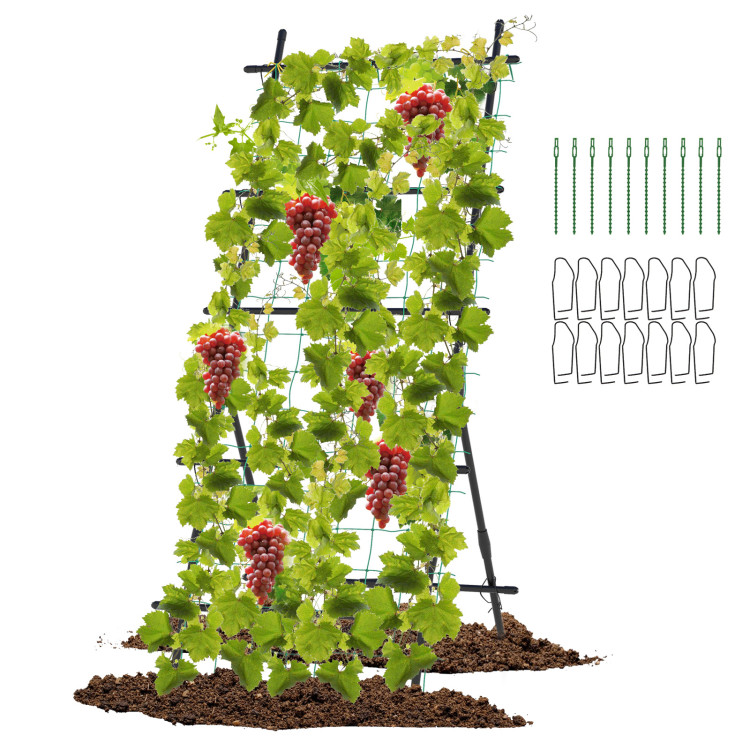 6 Costway Garden Trellis w/ Metal A-Frame Netting $34 Free Shipping