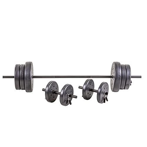 $79.99 US Weight 105 lb Duracast Barbell Weight Set with two dumbbells and 6ft bar for home gym at Amazon