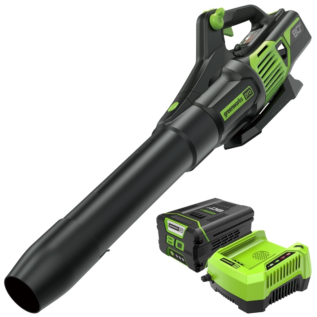 80V 730 CFM Cordless Battery Leaf Blower w/ 2.5Ah Battery Rapid Charger Renewed - $149.99