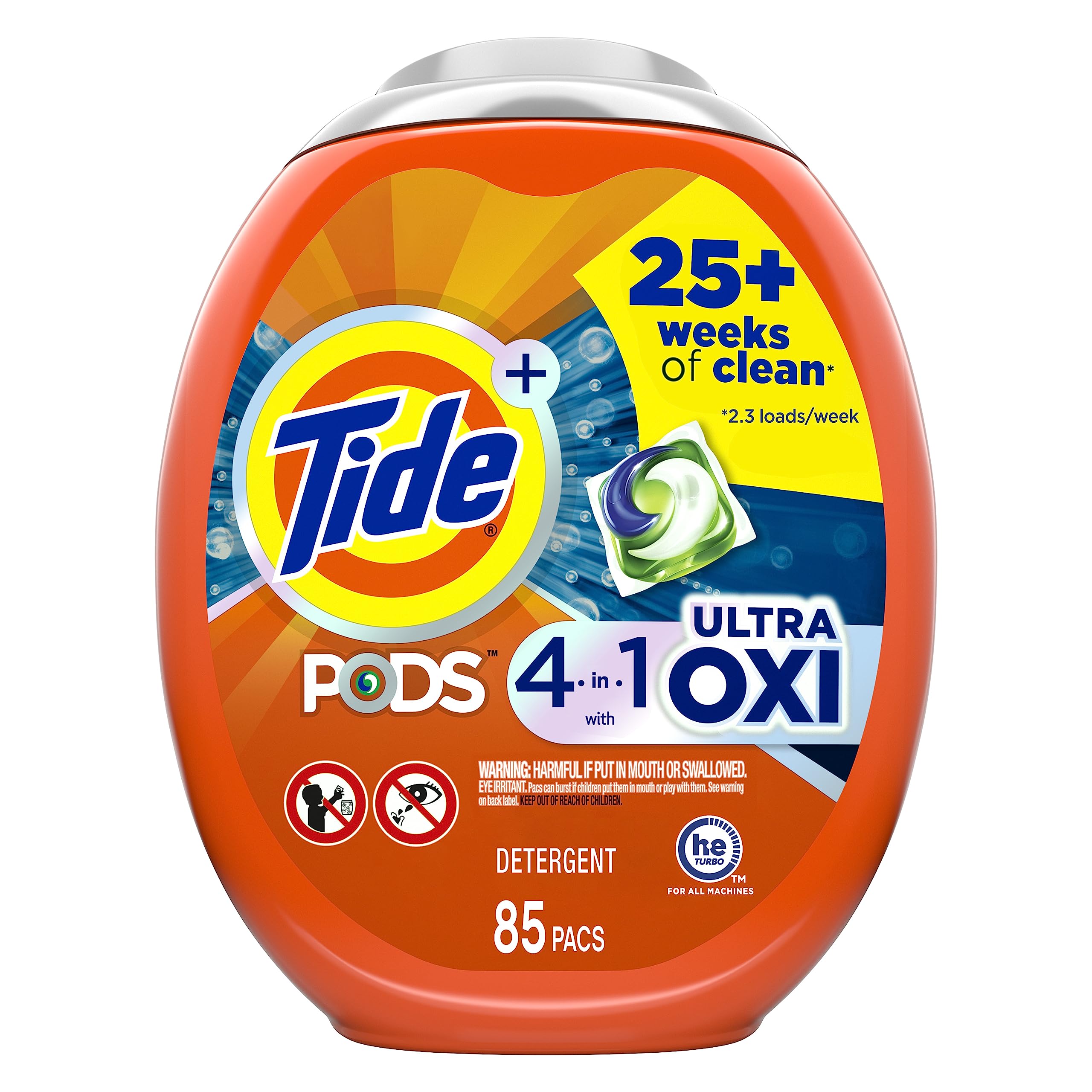 85-Count Tide 4 in 1 Ultra Oxi PODS Laundry Detergent Pacs $25.88 $22.50 Amazon Credit w/ S S Free Shipping w/ Prime or on $35 