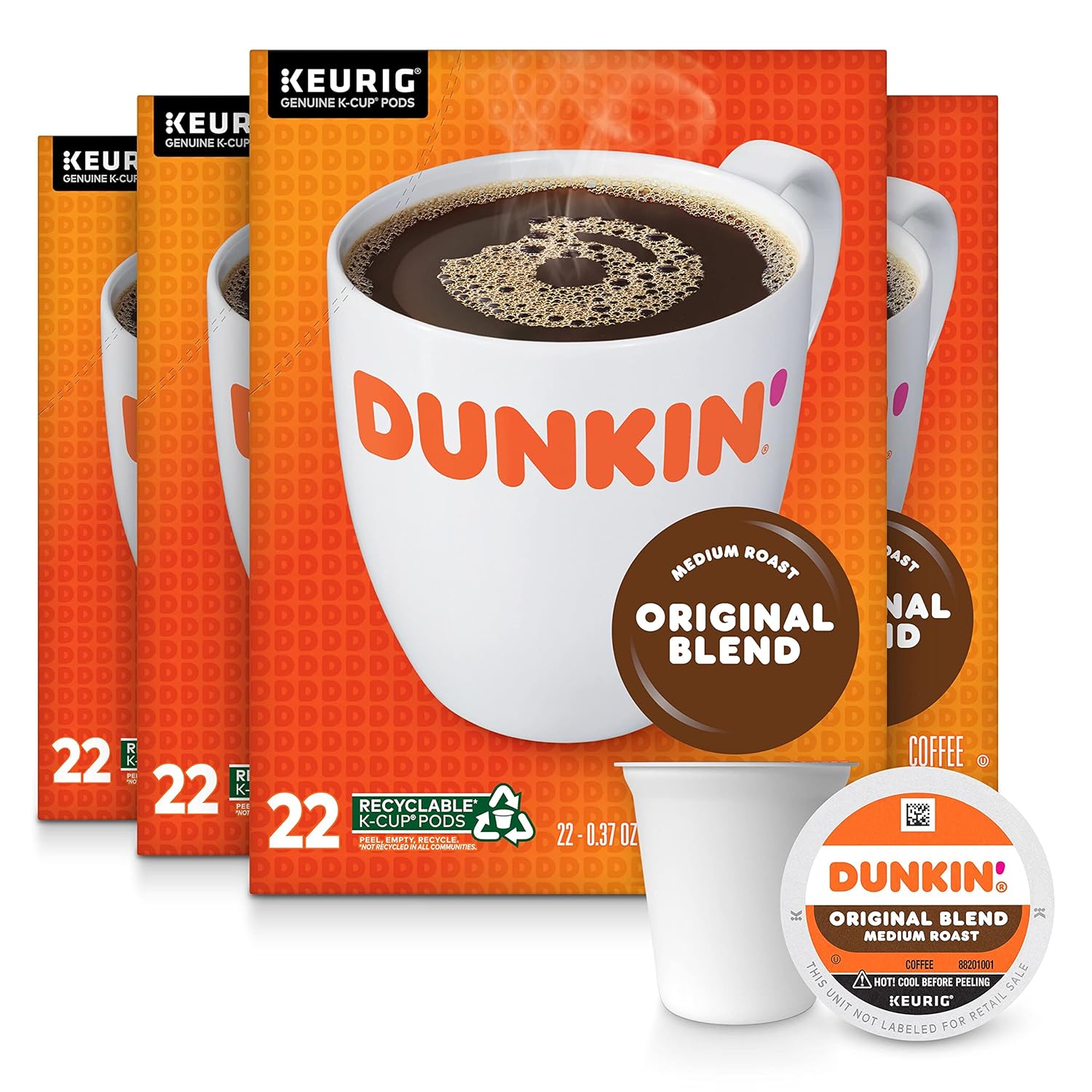 88-Count Dunkin Original Blend Coffee K-Cup Pods Medium Roast $33.25 w/ Subscribe Save