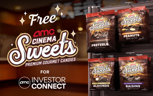 AMC Stockholders Stubs Investor Connect Reward Members Get AMC Cinema Sweets Candy Free added by April 30th