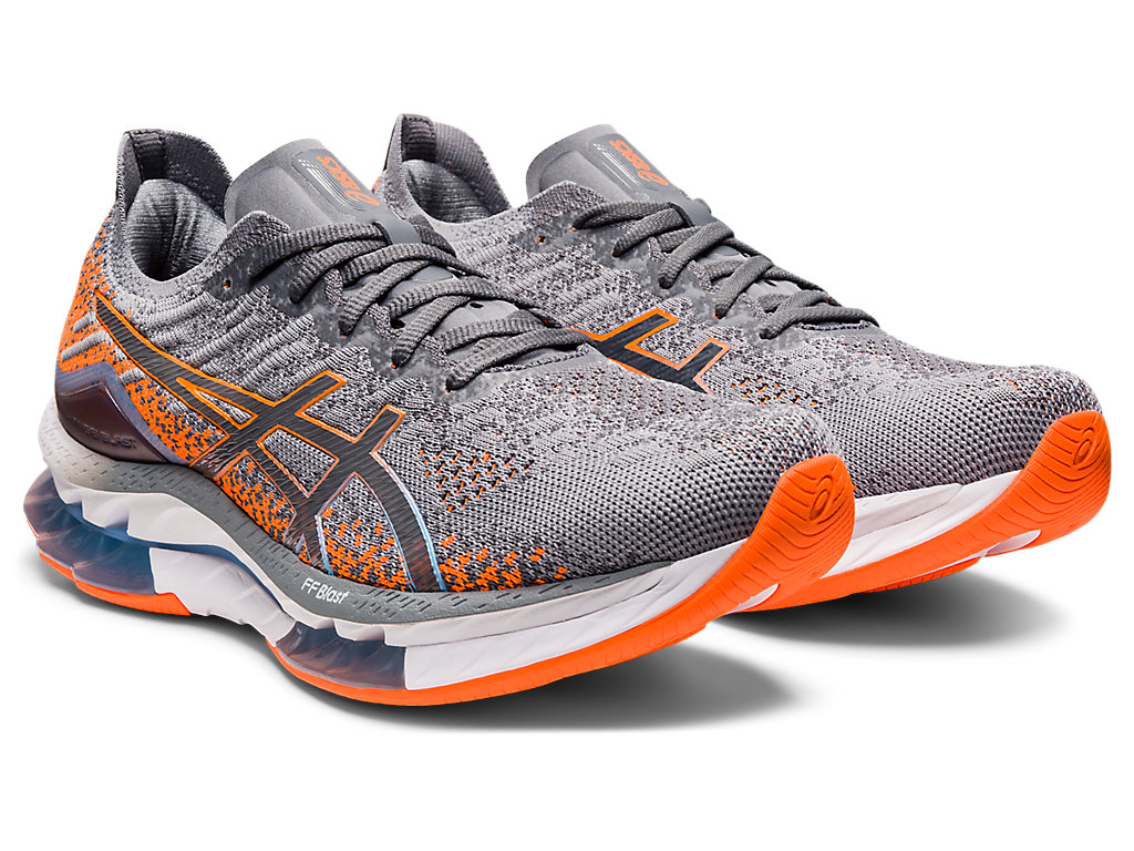 ASICS Mens Gel-Kinsei Blast Running Shoes Sheet Rock/Shocking Orange $73.50 Free Shipping on $89