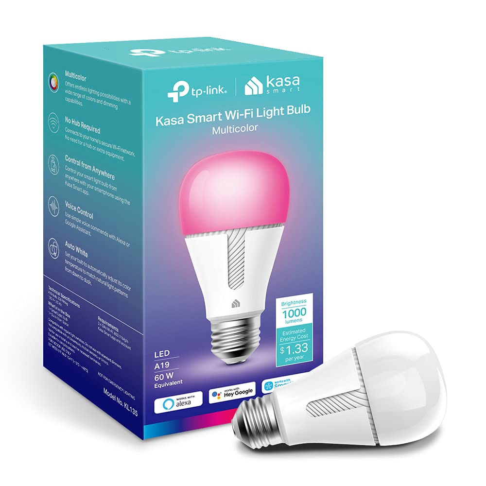 Amazon Warehouse TP-Link Kasa KL135 1000 Lumen 60W Dimmable Color Smart Light Bulb $7.11, KP115 Mini Energy Monitoring S